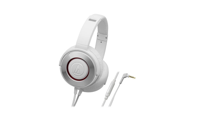 Audio Technica ATH-WS550iS Portable Solid Bass Series Headphones (WH - White), Audio Technica - HeadfiAudio
