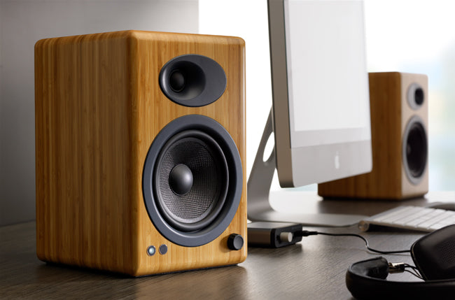 Audioengine A5+ BT  Bluetooth Speakers (Solid Natural Bamboo), Audioengine - HeadfiAudio